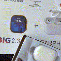 I20 Ultra Max Suit Smart Watch with Earpods – 10-in-1 Premium Bundle
