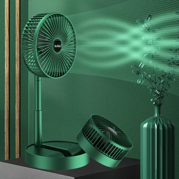 Ultra-Quiet USB Rechargeable Table Fan – Portable & Foldable