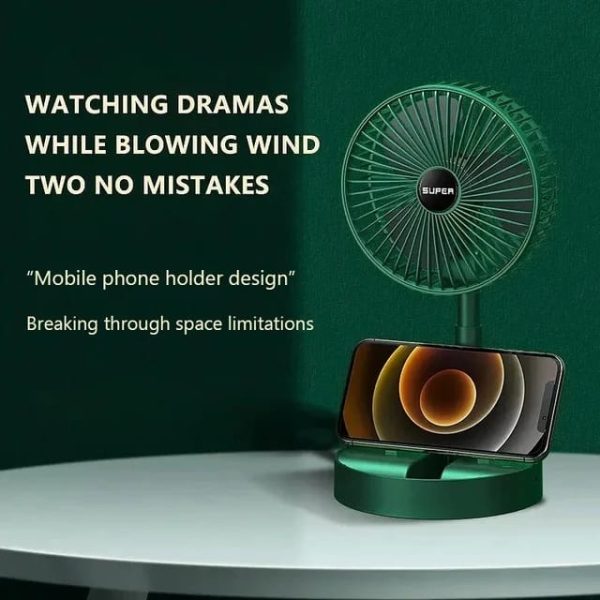 Ultra-Quiet USB Rechargeable Table Fan – Portable & Foldable