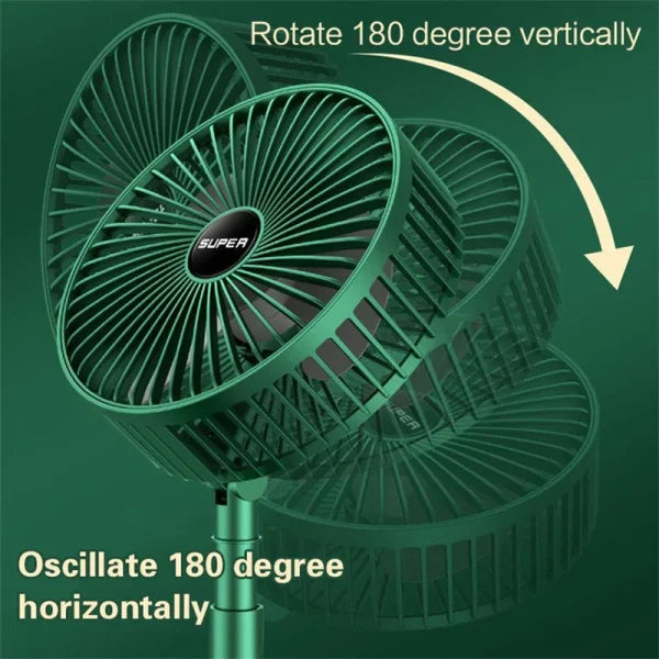 Ultra-Quiet USB Rechargeable Table Fan – Portable & Foldable