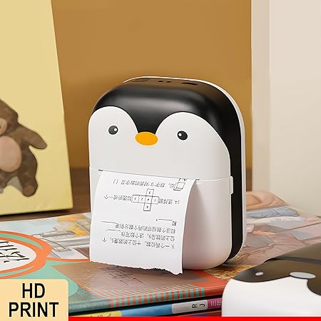 Adorable Penguin Mini Printer – Pocket-Sized Printing Power!