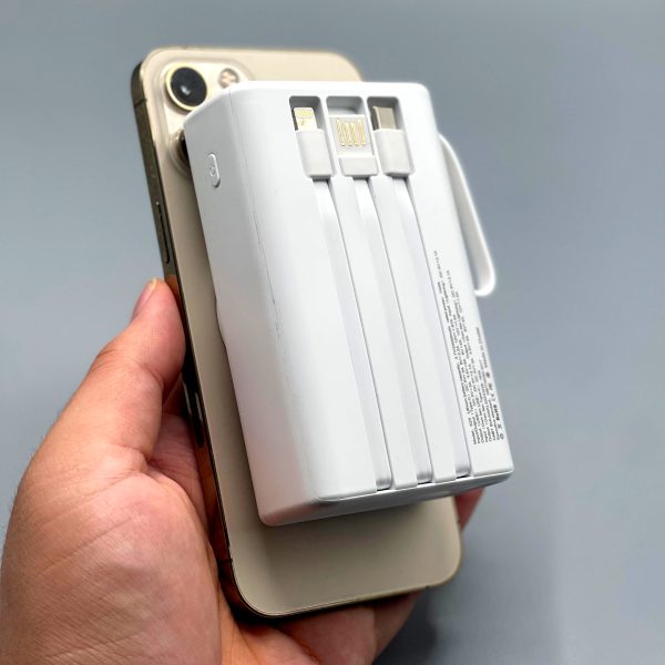 Kamal Wireless 20000mAh Power Bank – With Built-in 3 Charging Cables