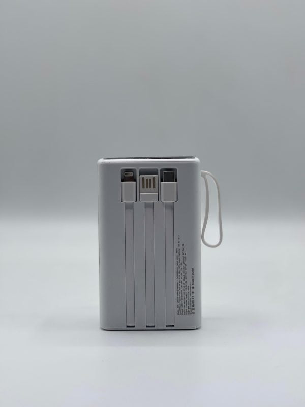 Kamal Wireless 20000mAh Power Bank – With Built-in 3 Charging Cables